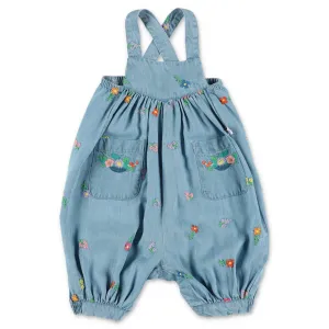 Stella McCartney Kids Floral Embroidered Denim Romper