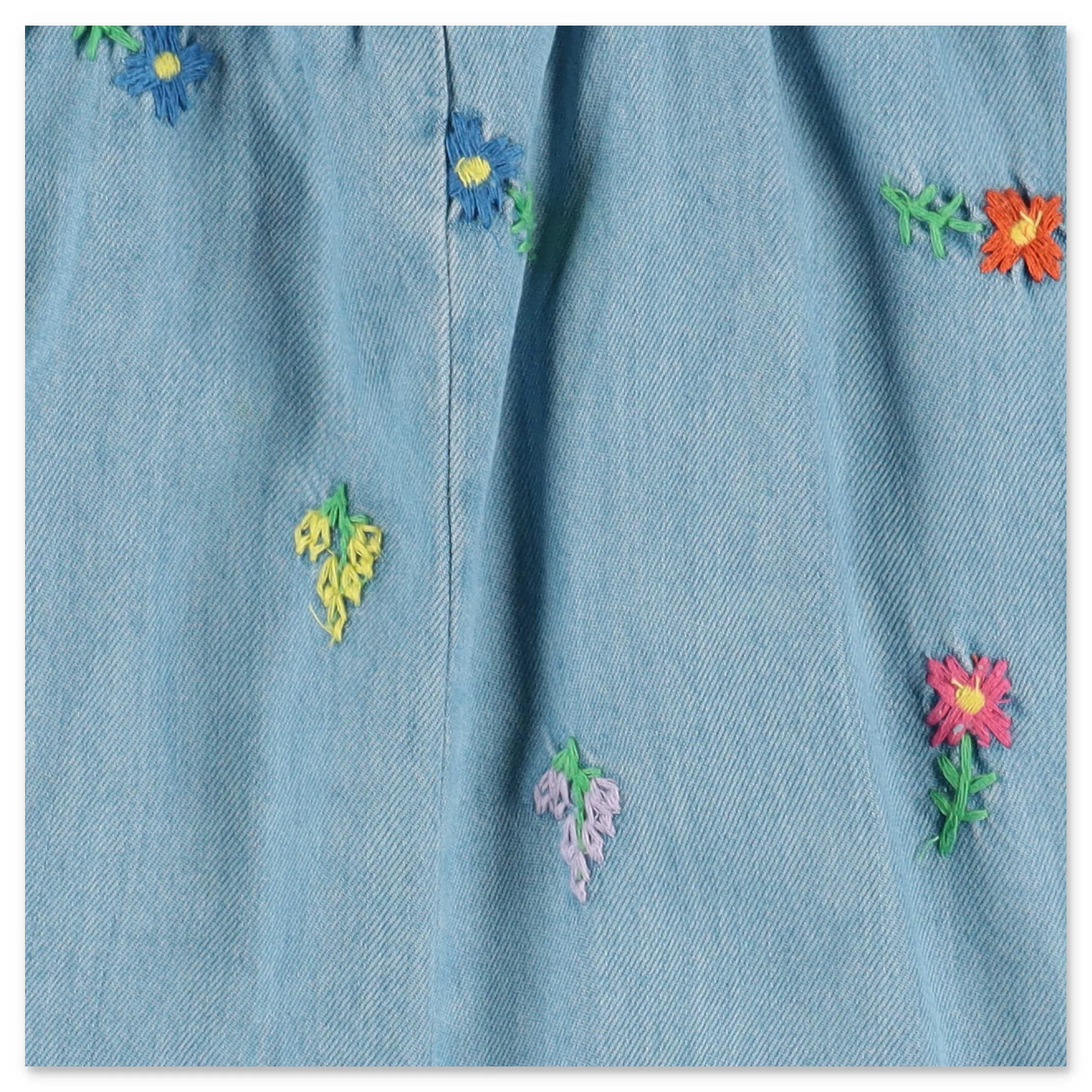 Stella McCartney Kids Floral Embroidered Denim Romper