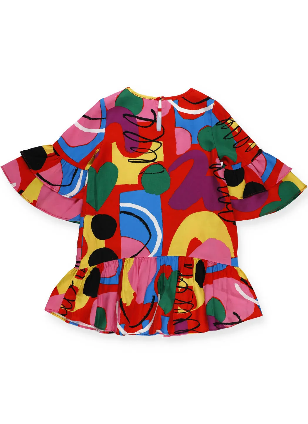 Stella McCartney Kids Graphic Print Ruffled Dress