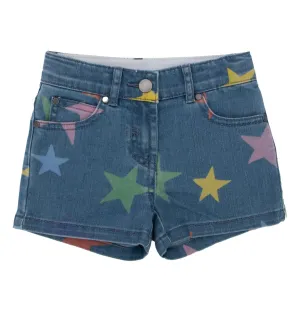 Stella McCartney Kids Star Printed Denim Shorts