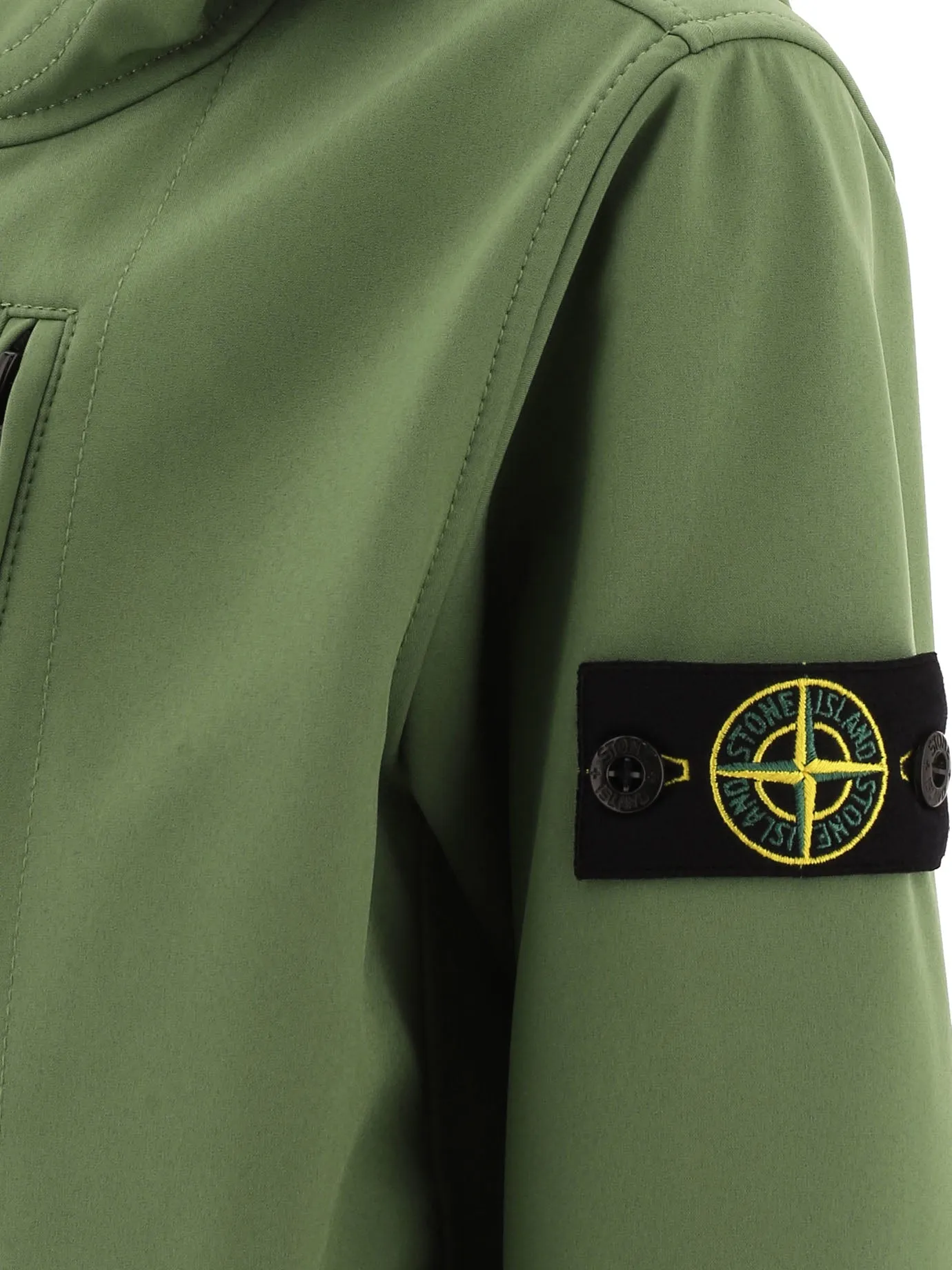 Stone Island Junior Logo Patch Zip-Up Hooded Jacket