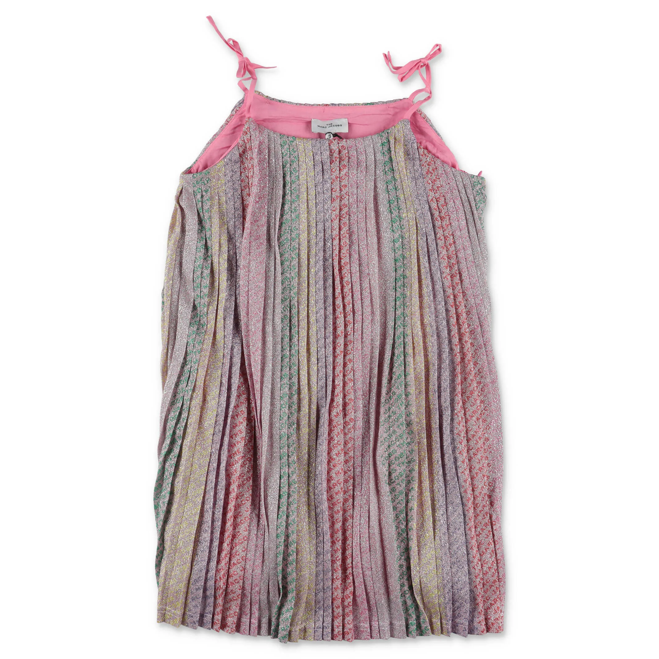 The Marc Jacobs Kids Logo Striped Pleated Dress