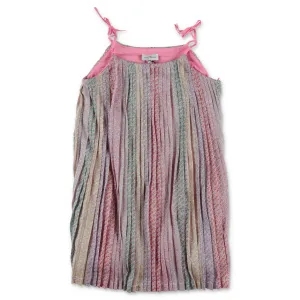 The Marc Jacobs Kids Logo Striped Pleated Dress