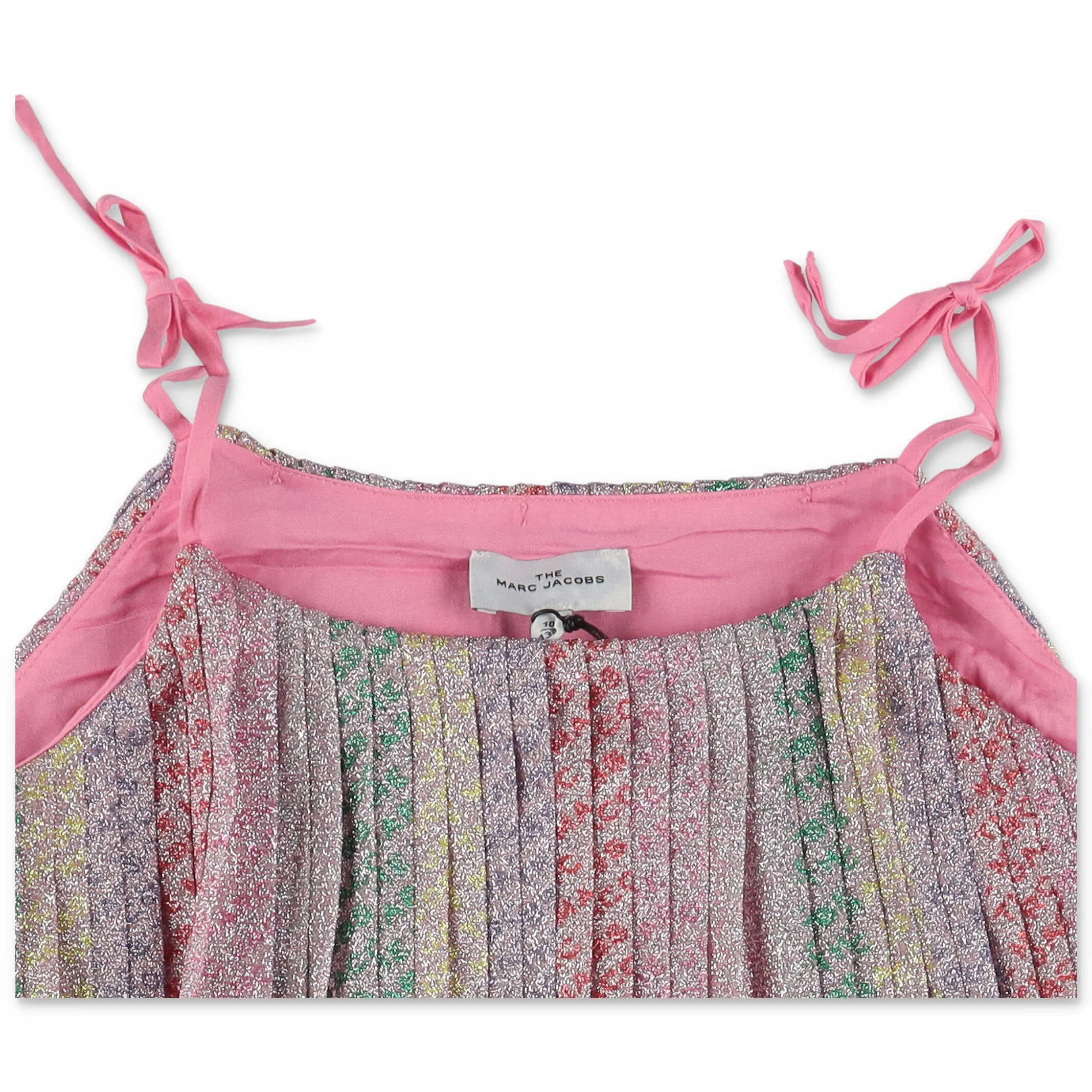 The Marc Jacobs Kids Logo Striped Pleated Dress