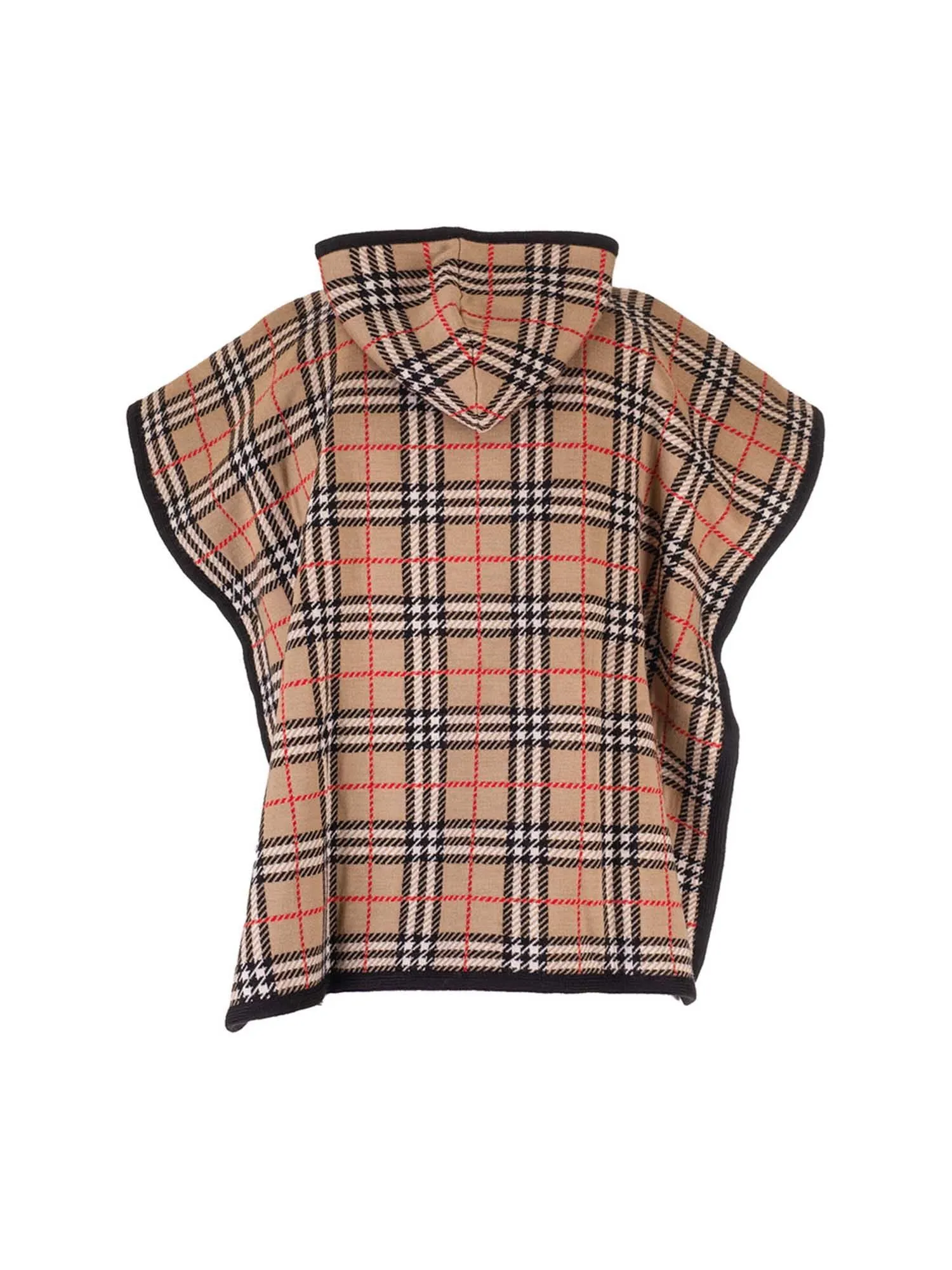 urberry Kids Checked Jacquard Hooded Poncho