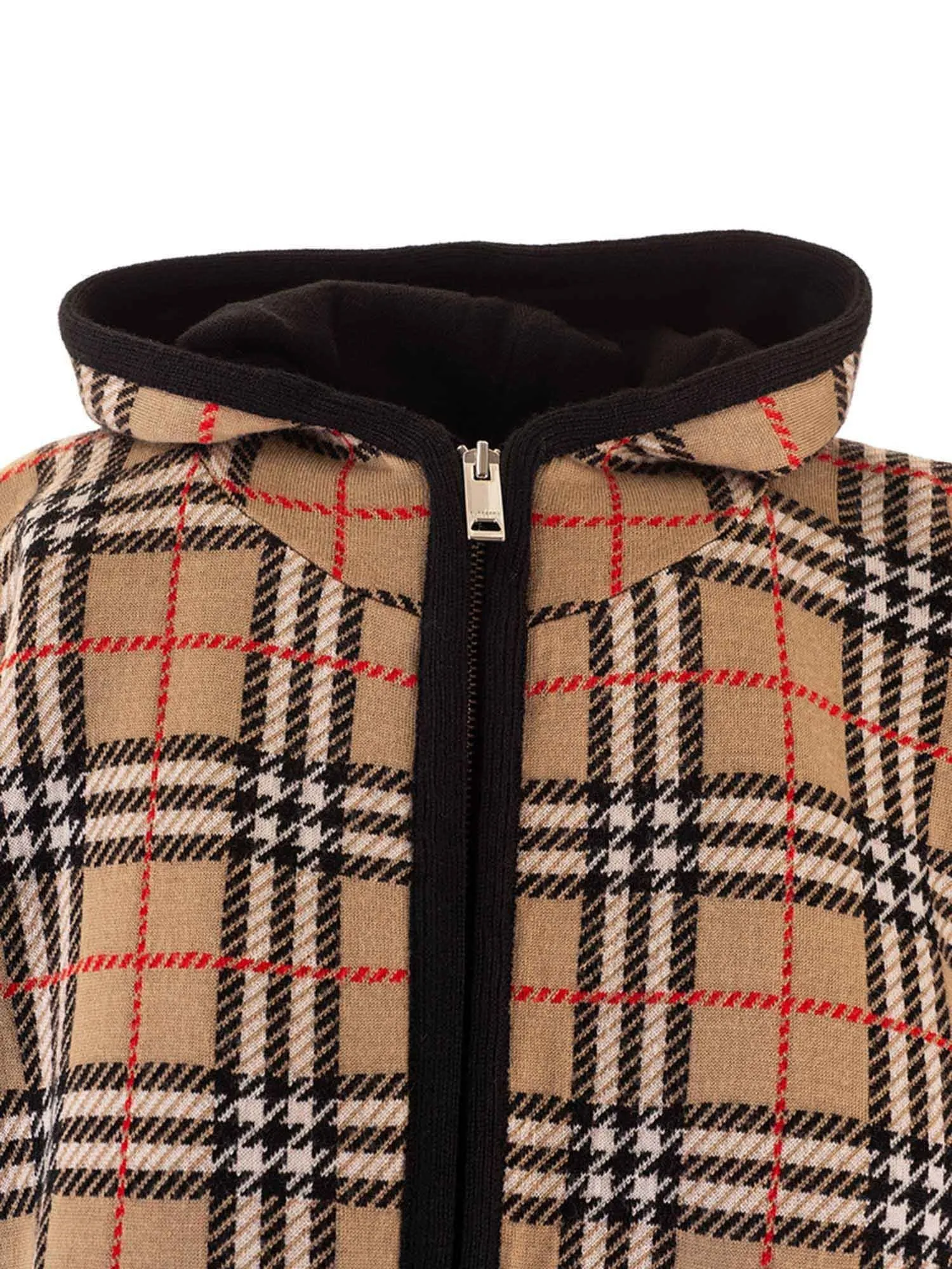 urberry Kids Checked Jacquard Hooded Poncho