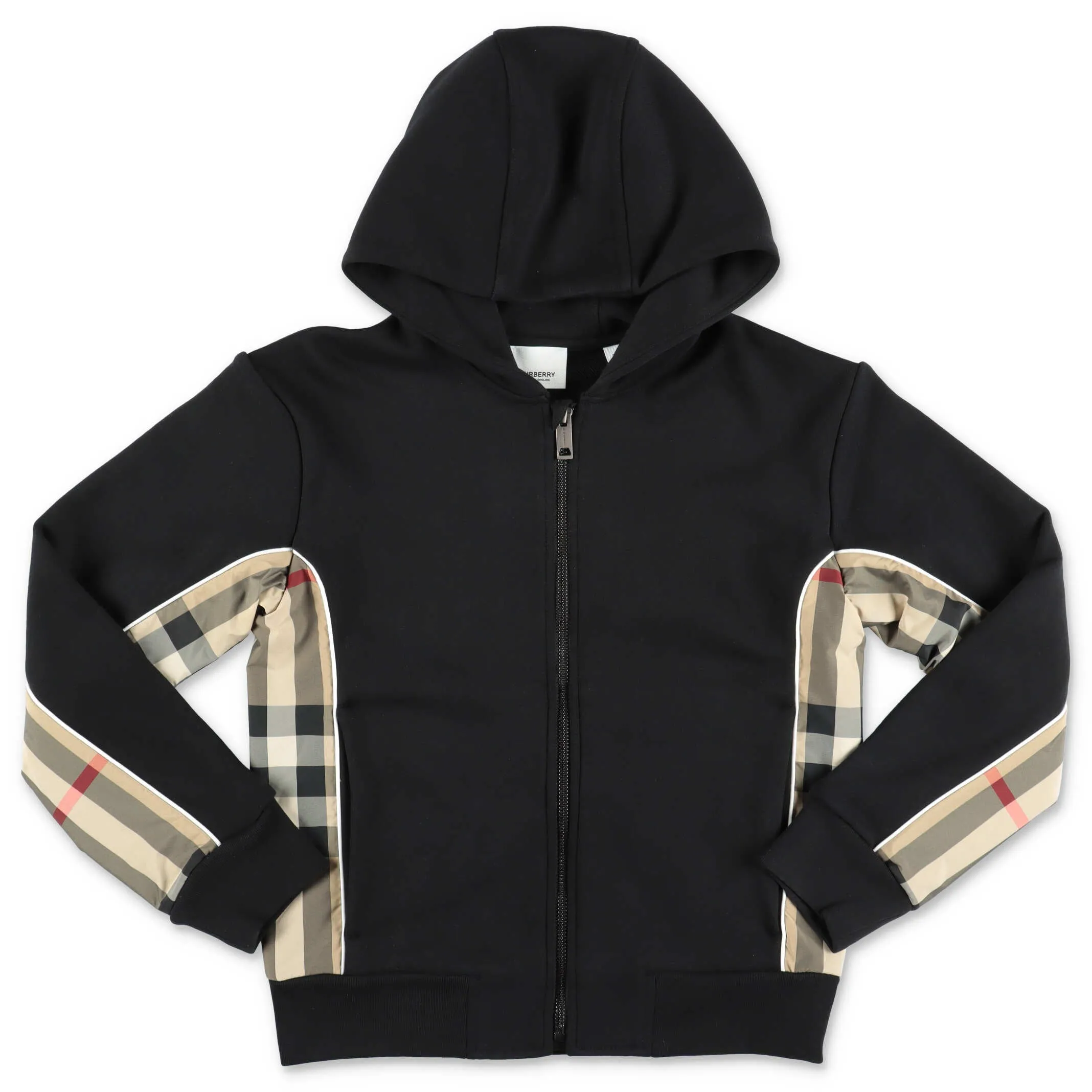 urberry Kids Graham Checked Panelled Zip-Up Hoodie