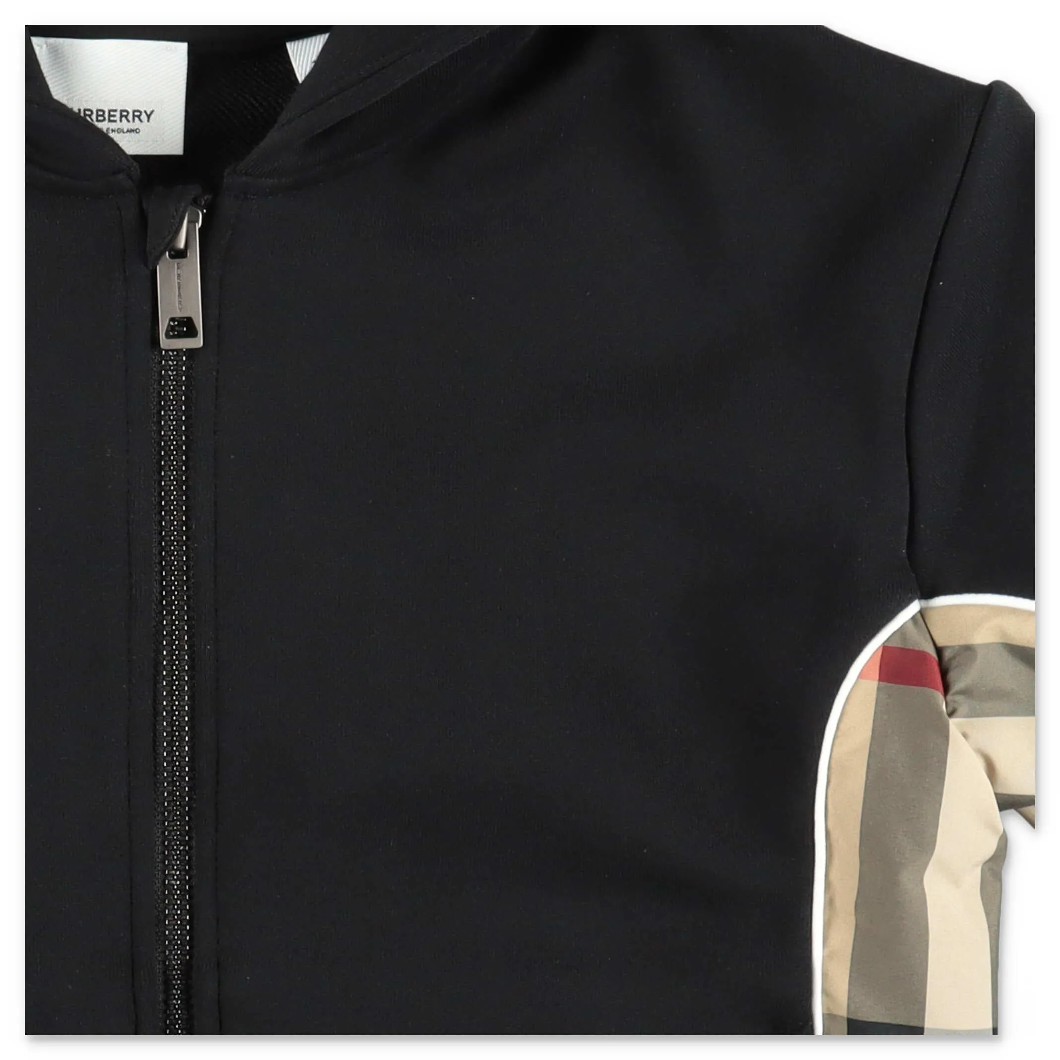 urberry Kids Graham Checked Panelled Zip-Up Hoodie