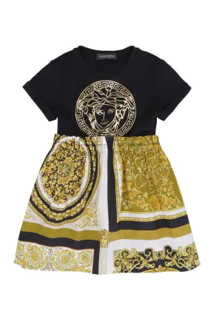 Versace Kids Barocco Print Dress