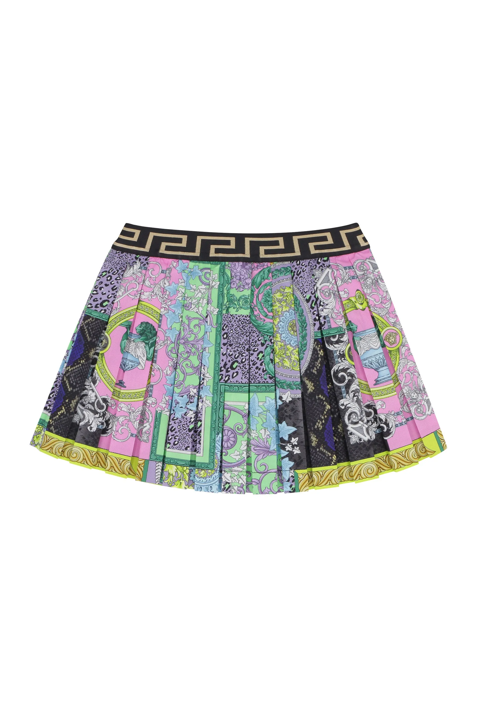 Versace Kids Barocco Print Pleated Skirt