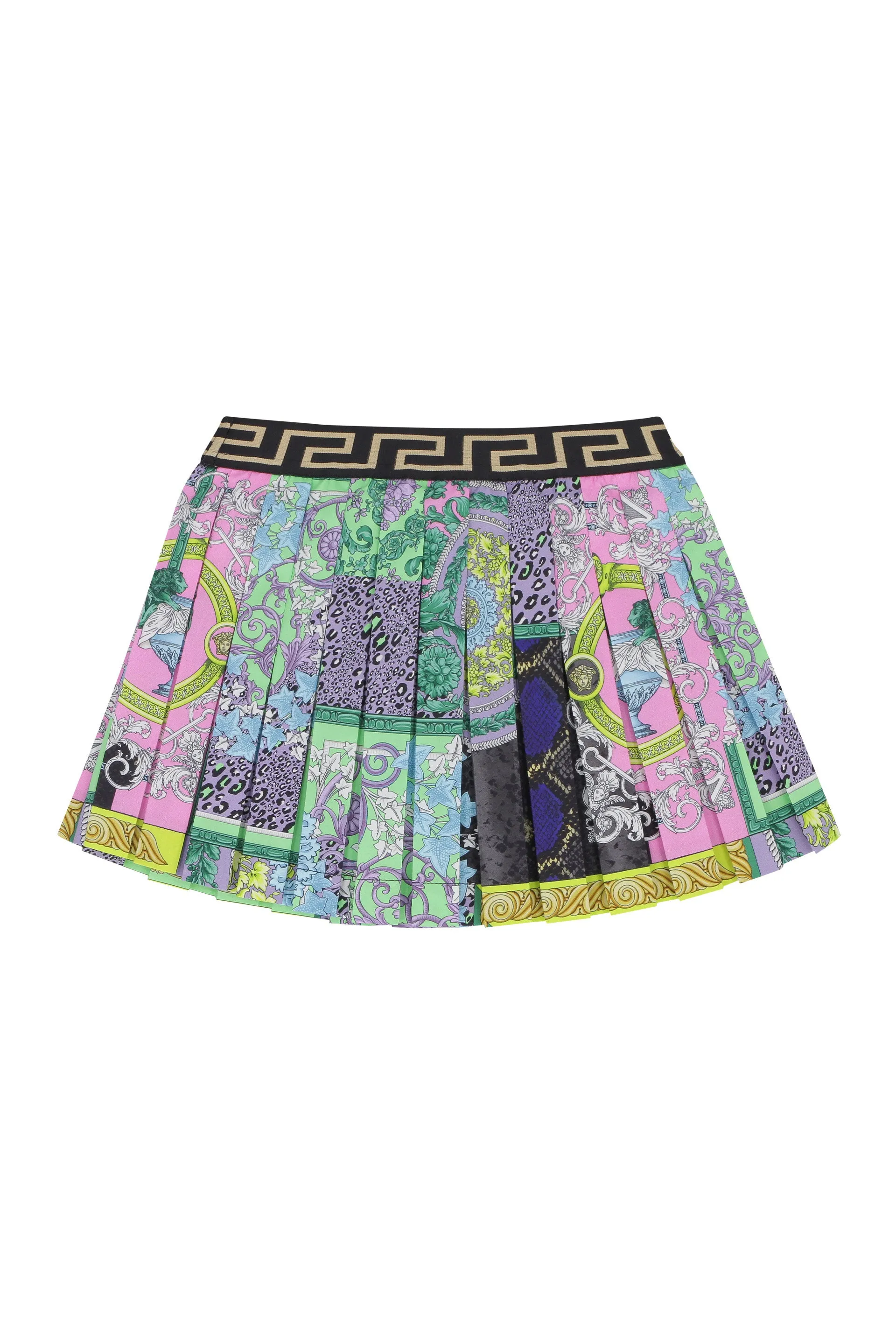 Versace Kids Barocco Print Pleated Skirt