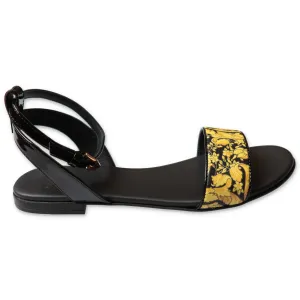 Versace Kids Barocco Printed Strap Sandals