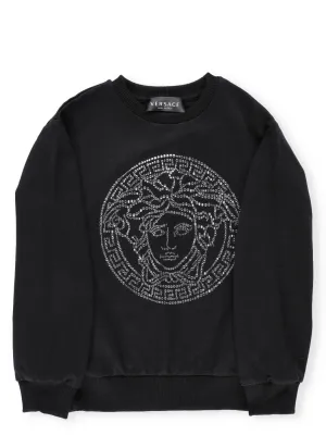 Versace Kids Crystal Embellished Medusa Sweatshirt