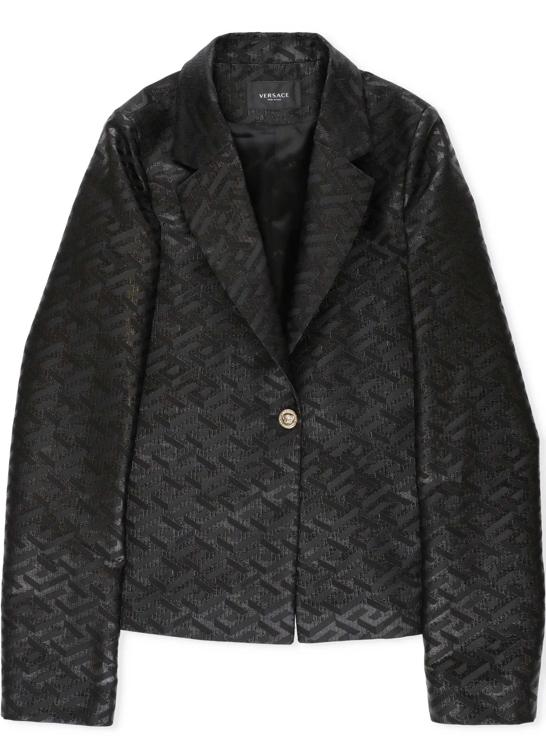 Versace Kids Greca Motif Single Breasted Blazer