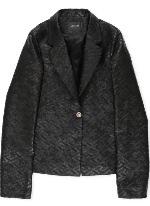 Versace Kids Greca Motif Single Breasted Blazer