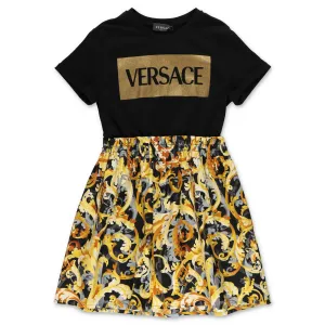 Versace Kids Logo Print A-Line Dress