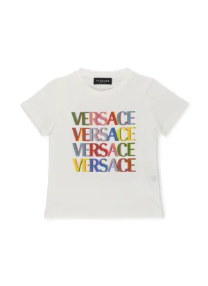 Versace Kids Logo Printed Crewneck T-Shirt