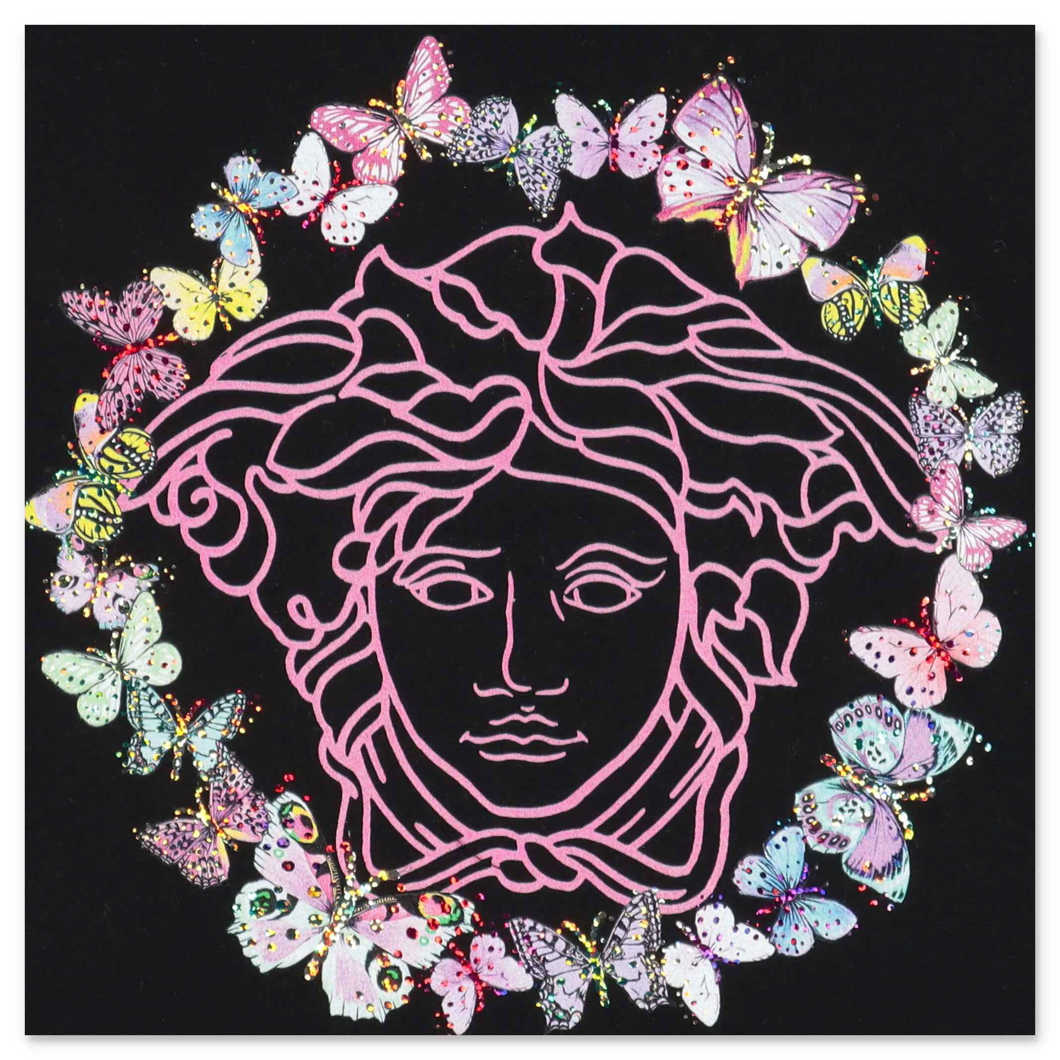 Versace Kids Medusa Butterfly Printed Crewneck T-Shirt