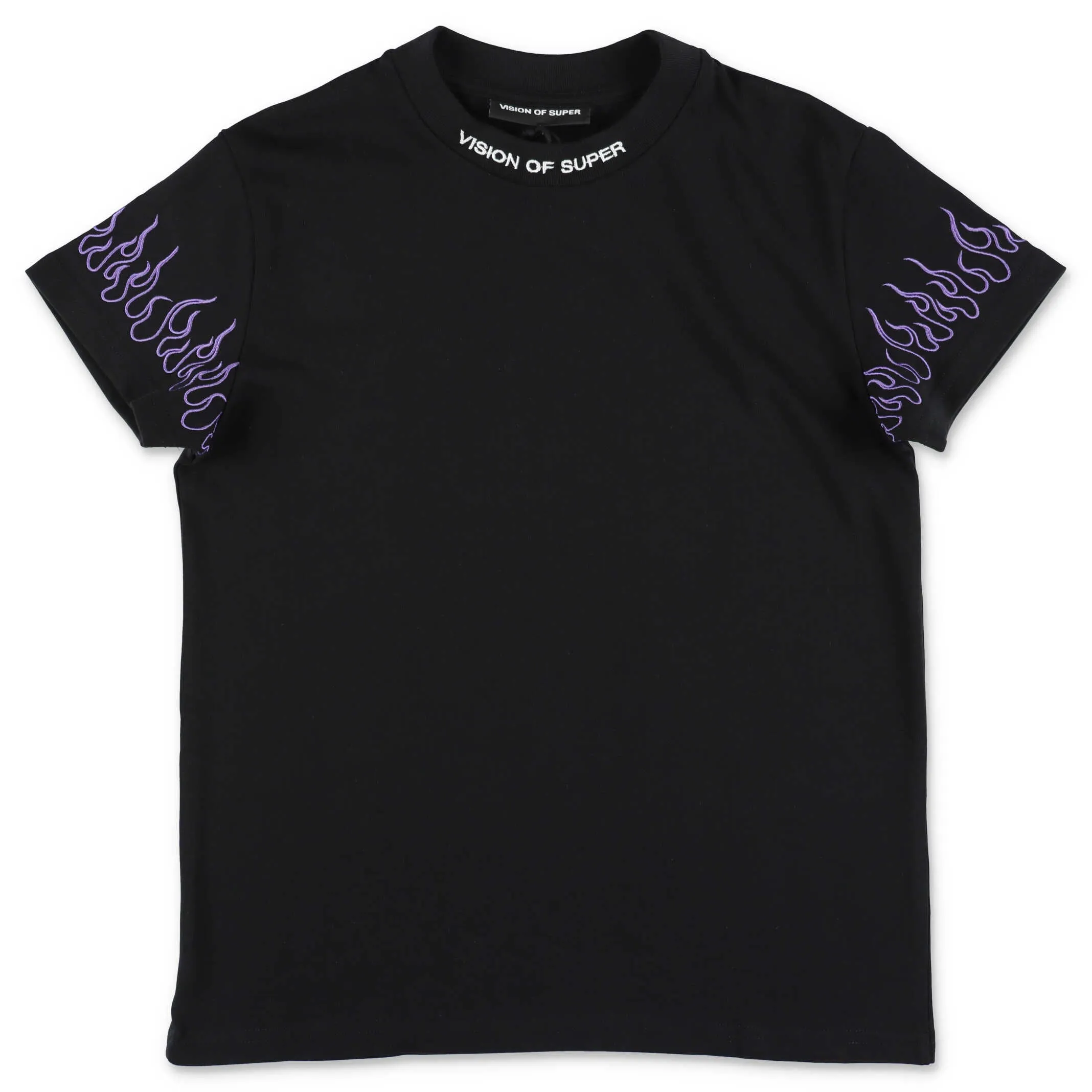 Vision Of Super Kids Flame Embroidered T-Shirt