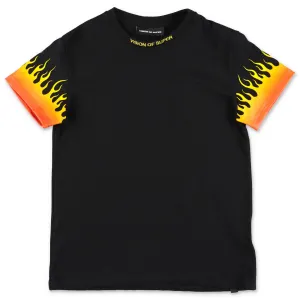 Vision Of Super Kids Flame Printed T-Shirt