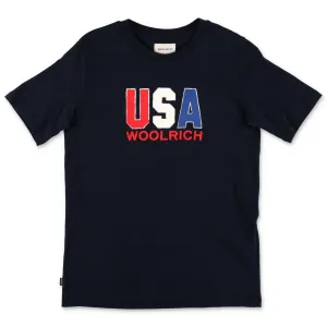Woolrich Kids Flocked Logo T-Shirt